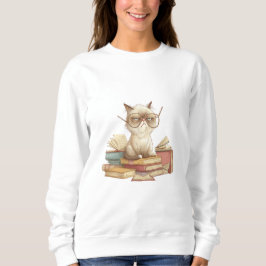 Grumpy Scholar Cat Among Books T Shirt