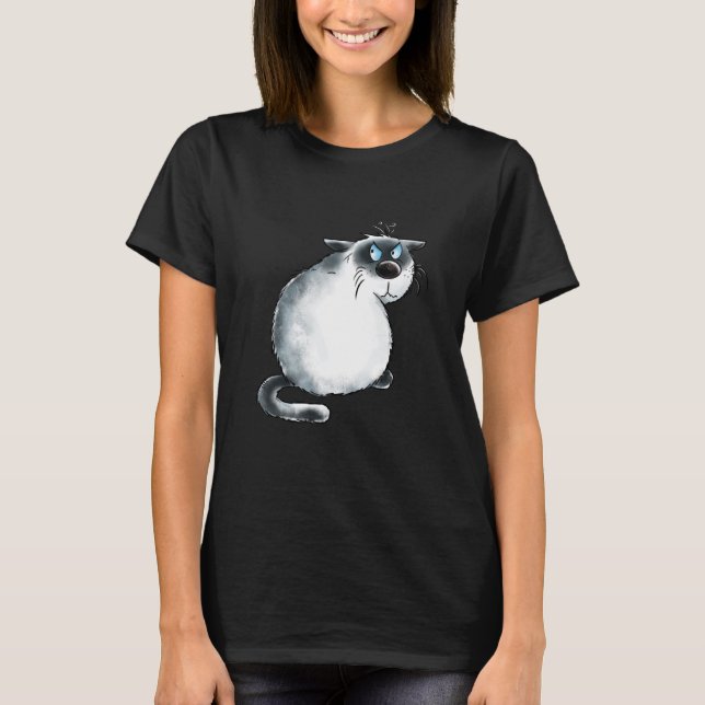 Grumpy Siamese Cat for Cat T Shirt (Framsida)