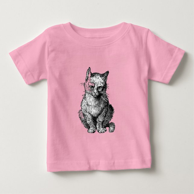 Grumpy Söt katt  djur baby skjorta T Shirt (Framsida)