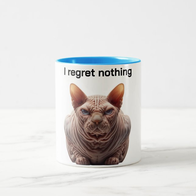 Grumpy Sphynx Cat Coffee Mug Två-Tonad Mugg (Center)