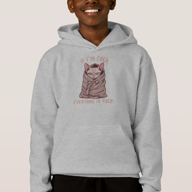 Grumpy Sphynx Cat Cold Humor Illustration T Shirt (Framsida)
