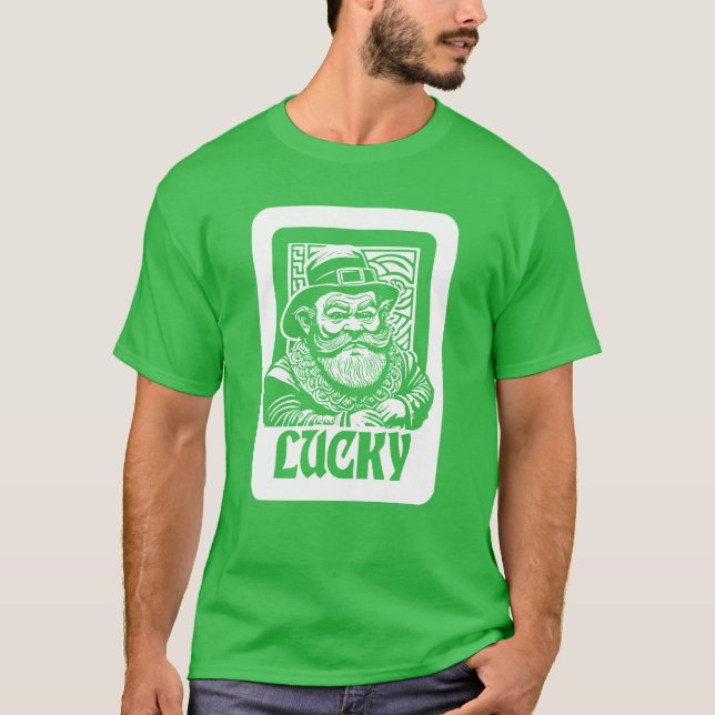Grumpy St. Patrick's Day Leprechaun T Shirt (Framsida)