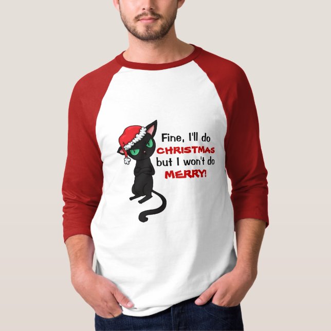 Grumpy svart katt som ska för att inte vara god tee shirt (Framsida)