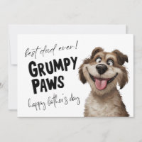 Grumpy Tassar Rolig hund Fars dag-kort