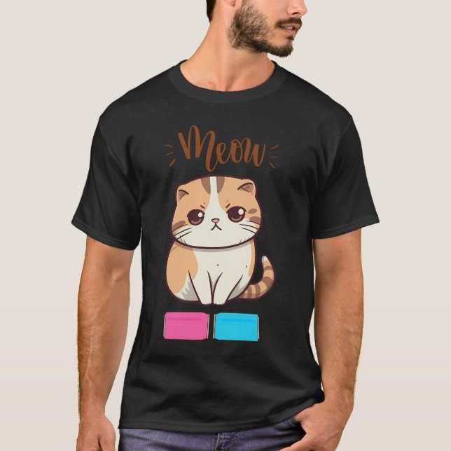 Grumpy Tater Tot Cat - Food Mood T Shirt (Framsida)