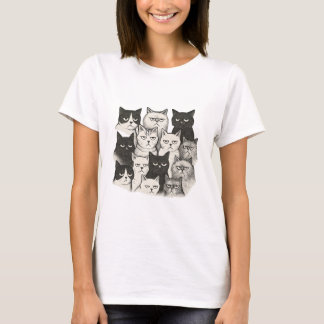 Grumpy Tecknad Cats T Shirt