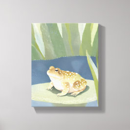 Grumpy Toad | Lilypad Pond Watercolor Canvastryck