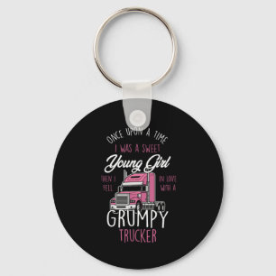 Grumpy Trucker Girl Lastbil Driver Women Gång A Sw Nyckelring