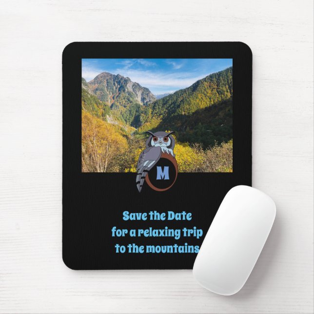 Grumpy Uggla NTEST på monogram äggfoto Musmatta (Med mus)