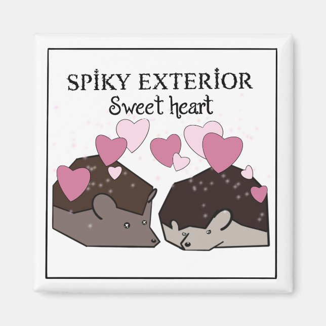Grumpy Valentine Hedgehog Magnet (Framsidan)