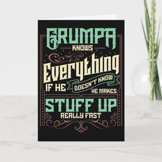 Grumpy Vet Allting Roligt Grumpy Fars Dag G Kort (Framsida)