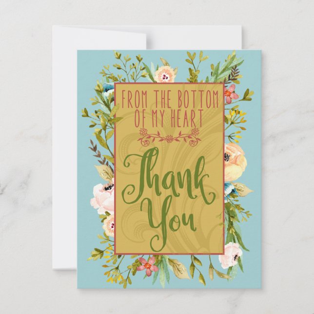 Grund i min Blommigt - tackkort Tack Kort (Framsida)