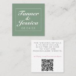 Grund- och vitminalistiskt Bröllop-informationskor Fyrkantigt Visitkort