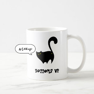 Grund Up Black Cat Cute Funny Kattunge Tecknad Kaffemugg