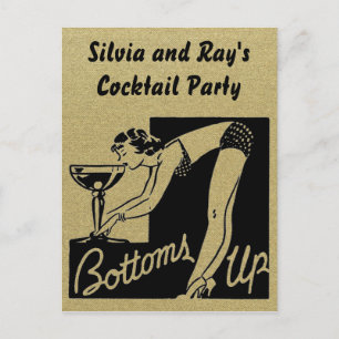 Grund Up Cocktail Party Personlig Inbjudan Vykort