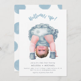 Grund upp! (Stålblått/blondinskt) Inbjudningar