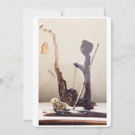 Grunda objekt driftwood och stenskulptur julkort