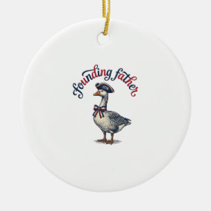 Grundande Fader Gås Vintage Patriotisk Tröja Desi Julgransprydnad Keramik