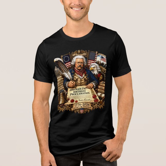 Grundande Fader som undertecknar deklarationen 250 T Shirt (Framsida)