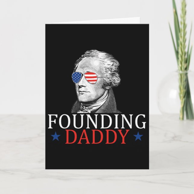 Grundande Pappa Alexander Hamilton 4:e Juli  Kort (Framsida)
