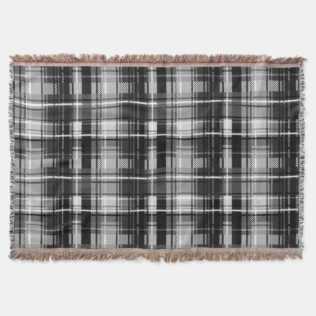 Grunde Black White Flell Play Tartan Design Filt (Framsidan)