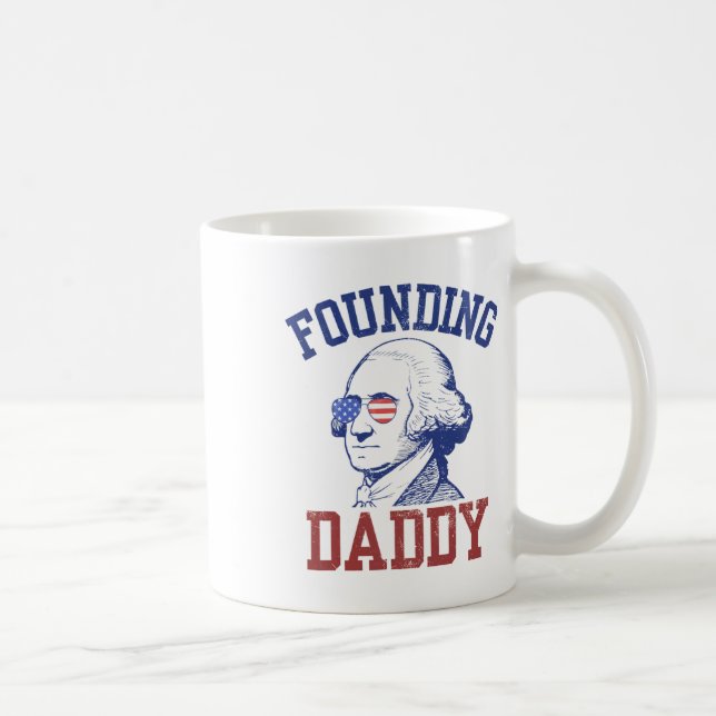 Grunden för pappa George Washington Funny 4 juli Kaffemugg (Höger)