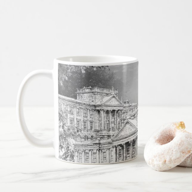 Grunderna vid Pemberley-kaffet Mugg (Med munk)