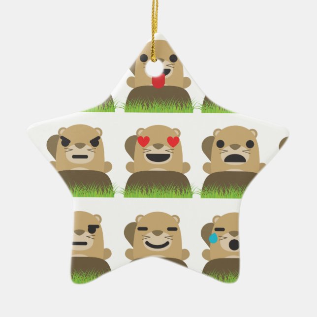grundhog emojis julgransprydnad keramik (Framsidan)