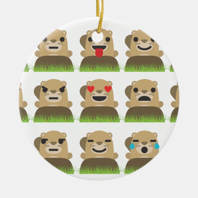 grundhog emojis julgransprydnad keramik (Framsidan)