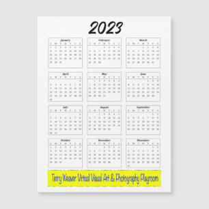 Grundläggande 2023-månadskalender med Vågräts Logo