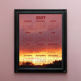 Grundläggande 2027-kalender helårsvy med foto