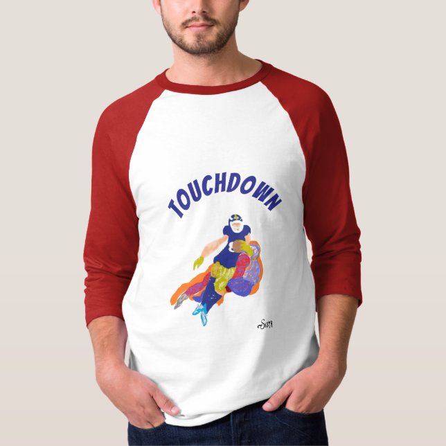 Grundläggande 3/4 Ärm Raglan T-Shirt : Touchdown (Framsida)