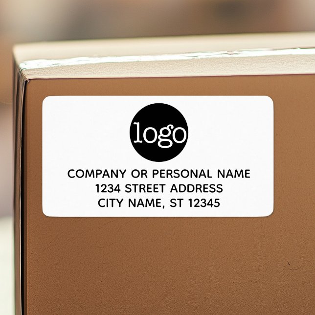 Grundläggande Adressetiketter för företag med Logo (Personalized return address label)
