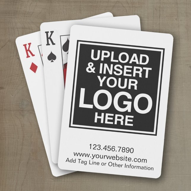 Grundläggande affärslogotyp med beställnings- text spelkort (Add your logo to these personalized playing cards - your logo here)