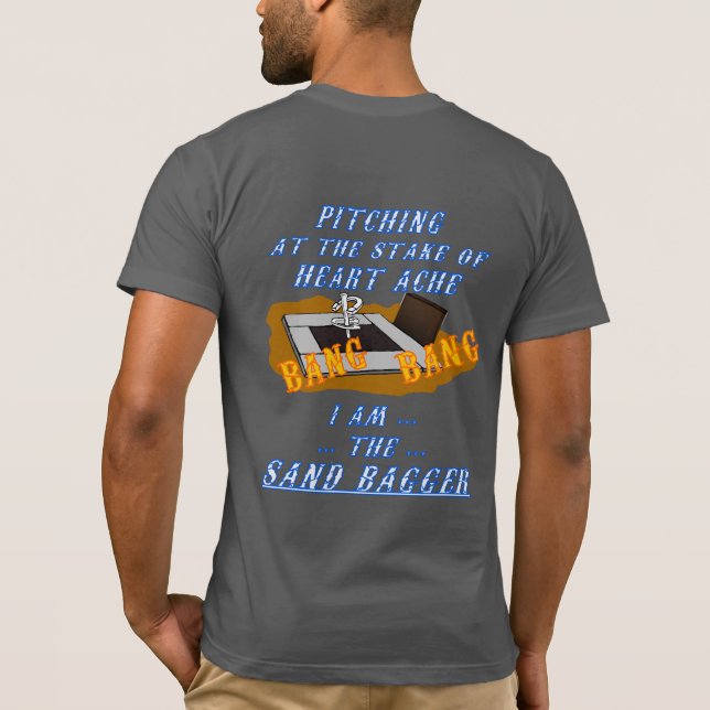 Grundläggande amerikanhästsko som kastar tee shirt (Baksida)