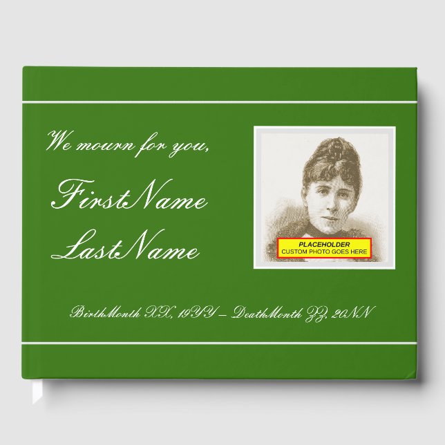 Grundläggande, anpassad begravnings-/minnesgäst Bo Gästböcker (Framsida)