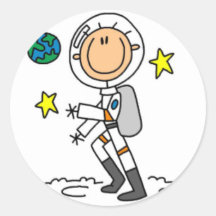 Grundläggande astronaut-skjortor och -gåvor runt klistermärke