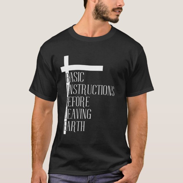 Grundläggande bibelinstruktioner innan du Lämnar j T Shirt (Framsida)