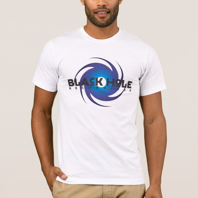 Grundläggande blått för svart hålinspelningar t-shirt (Framsida)