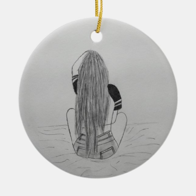 Grundläggande Chick Julgransprydnad Keramik (Framsidan)