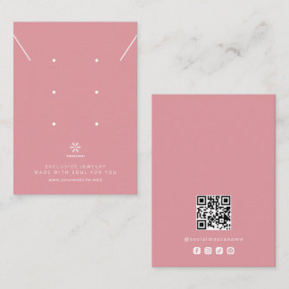 Grundläggande dammgrå rosa smycken display logotyp visitkort