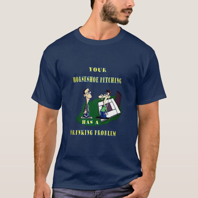 Grundläggande Dark HorseShoe Pitching Tee... T Shirt (Framsida)