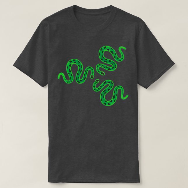 Grundläggande definitivt en snake Person Grönt Sna T Shirt (Design framsida)
