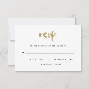 Grundläggande Elegant Faux Guld Bröllop OSA Kort