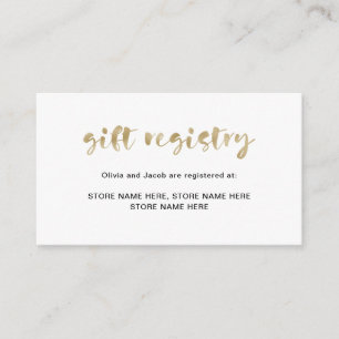 Grundläggande Elegant Faux Guld Gift-registret Tilläggskort