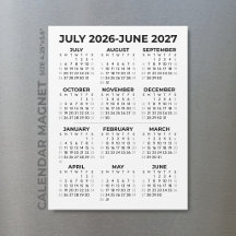Grundläggande Enkel 2026-2027 Läsårs kalender Magn