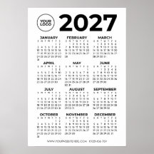 Grundläggande Enkel 2027 Kalender Företag Logotyp