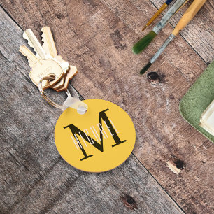 Grundläggande fetstilt monogram - första Gulten i Nyckelring