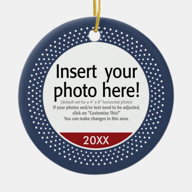 Grundläggande fotoram för jul julgransprydnad keramik (Framsidan)