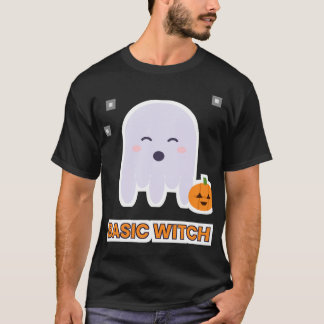 Grundläggande Halloween-häxande spöke T Shirt